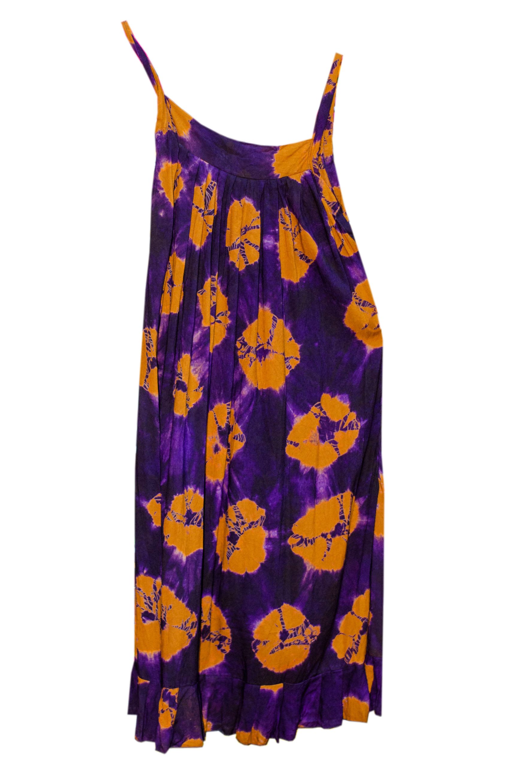 Purple & Orange Tie-Dye Maxi Dress – Handmade Boho Summer Sundress