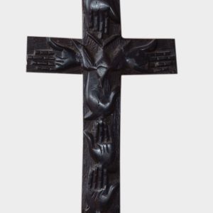 African Hand Carved Wooden Cross Wall Art – Tribal Christian Wall Decor