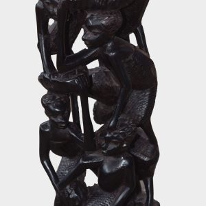 Hand-Carved African Tribal Wooden Sculpture – Family Circle Figurine