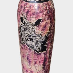 African Safari Rhino Decorative Vase – Handcrafted Wildlife Art Home Décor