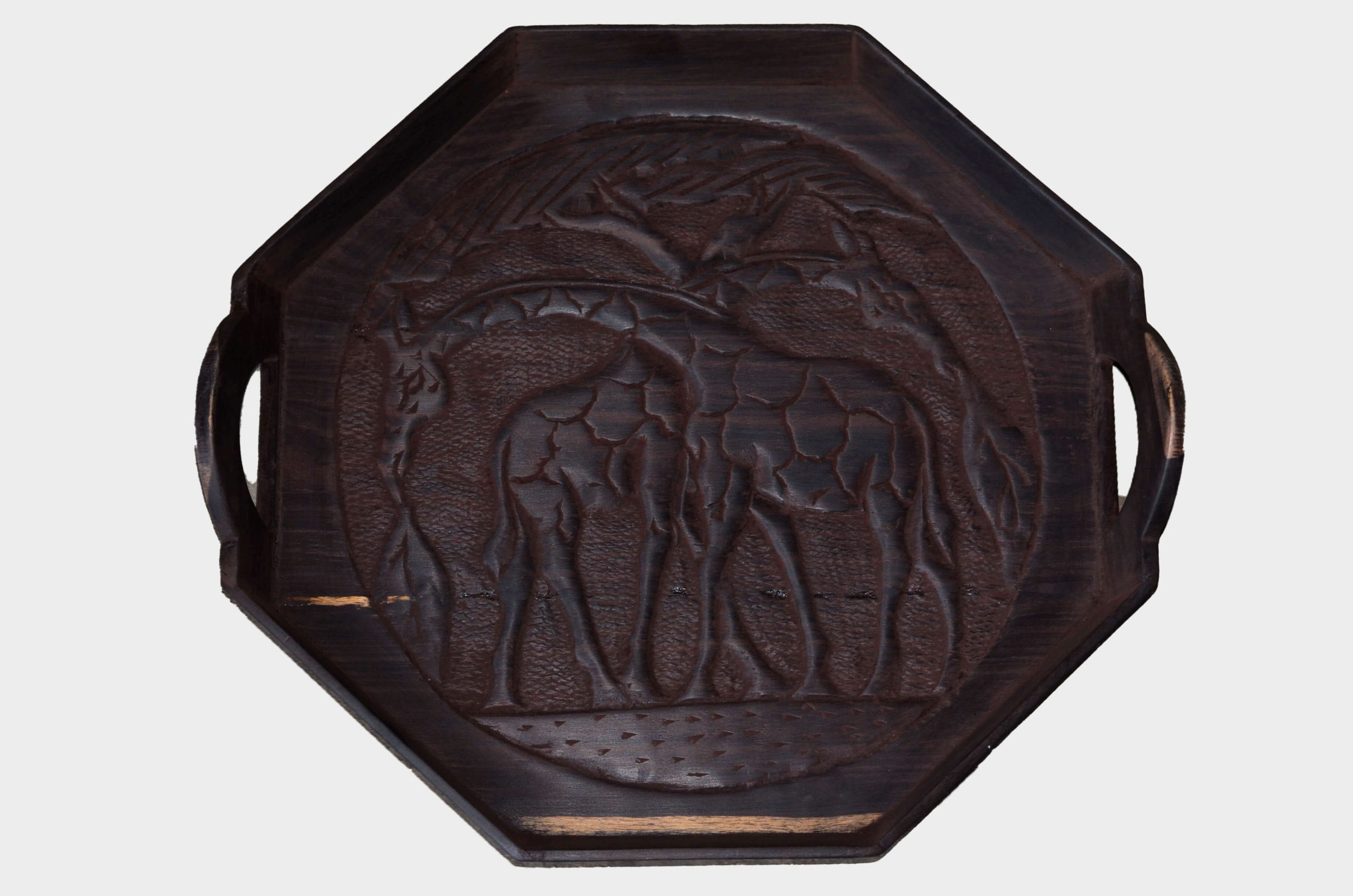 Hand-Painted African Wooden Decorative Plate – Tribal Art Wall Plate