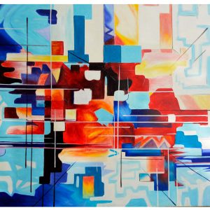 Colorful Geometric Abstract Painting – Modern Contemporary Wall Art