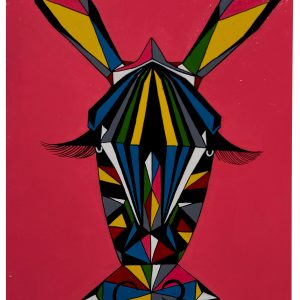 Geometric Antelope Canvas Art – Modern African Abstract Wall Painting