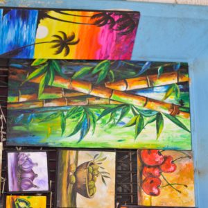 Tropical Bamboo Landscape Painting – Modern Nature Wall Art