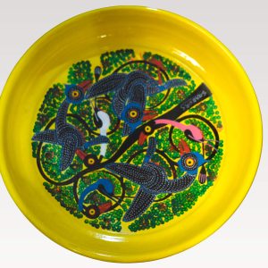 Hand-Painted African Bird Plate – Colorful Decorative Wall Plate
