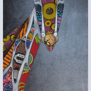 Modern Abstract Giraffe Painting – Colorful Pattern Wildlife Wall Art