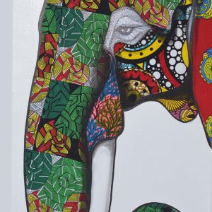 African Elephant Tribal Art Painting – Colorful Pattern Elephant Wall Art