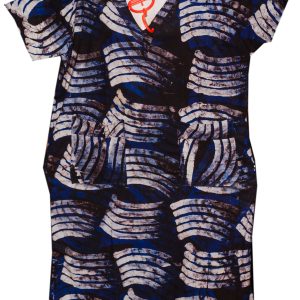 Indigo Batik Kaftan Dress – Handmade African Pattern Tunic