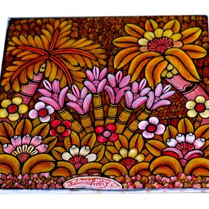 Colorful Floral Folk Art Painting – Decorative Botanical Canvas Wall Art